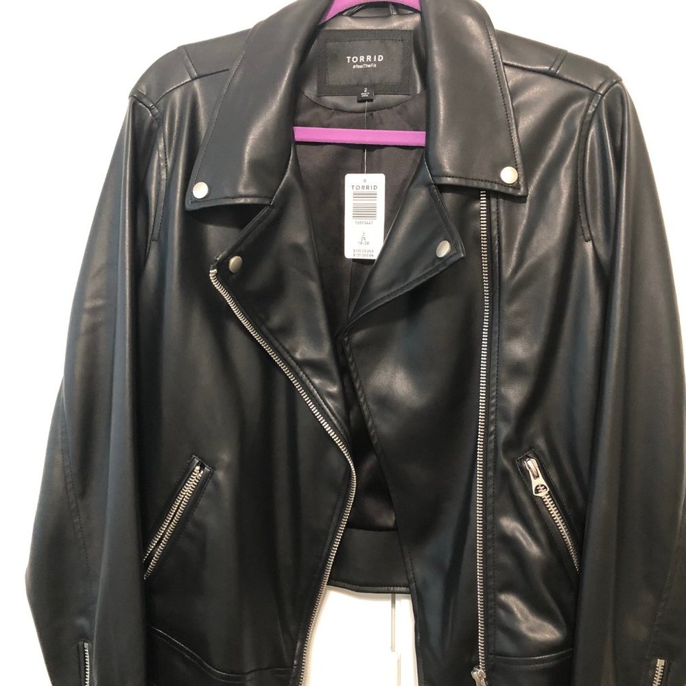 Torrid Black Faux Leather Moto Jacket